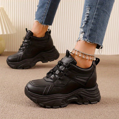 Women's Chunky Lace Up Platform Sneakers Thick Sole Walking Shoes