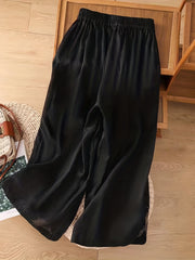 Floral Pattern Crop Wide Leg Pants Spring & Fall Casual Loose Pants