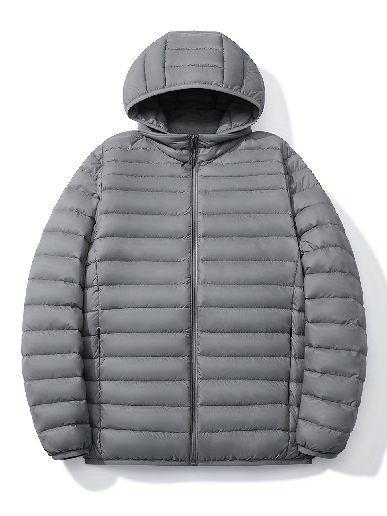 Classic Waterproof Hooded Puffer Jacket Men's Casual Loose Fit Duck Down Coat