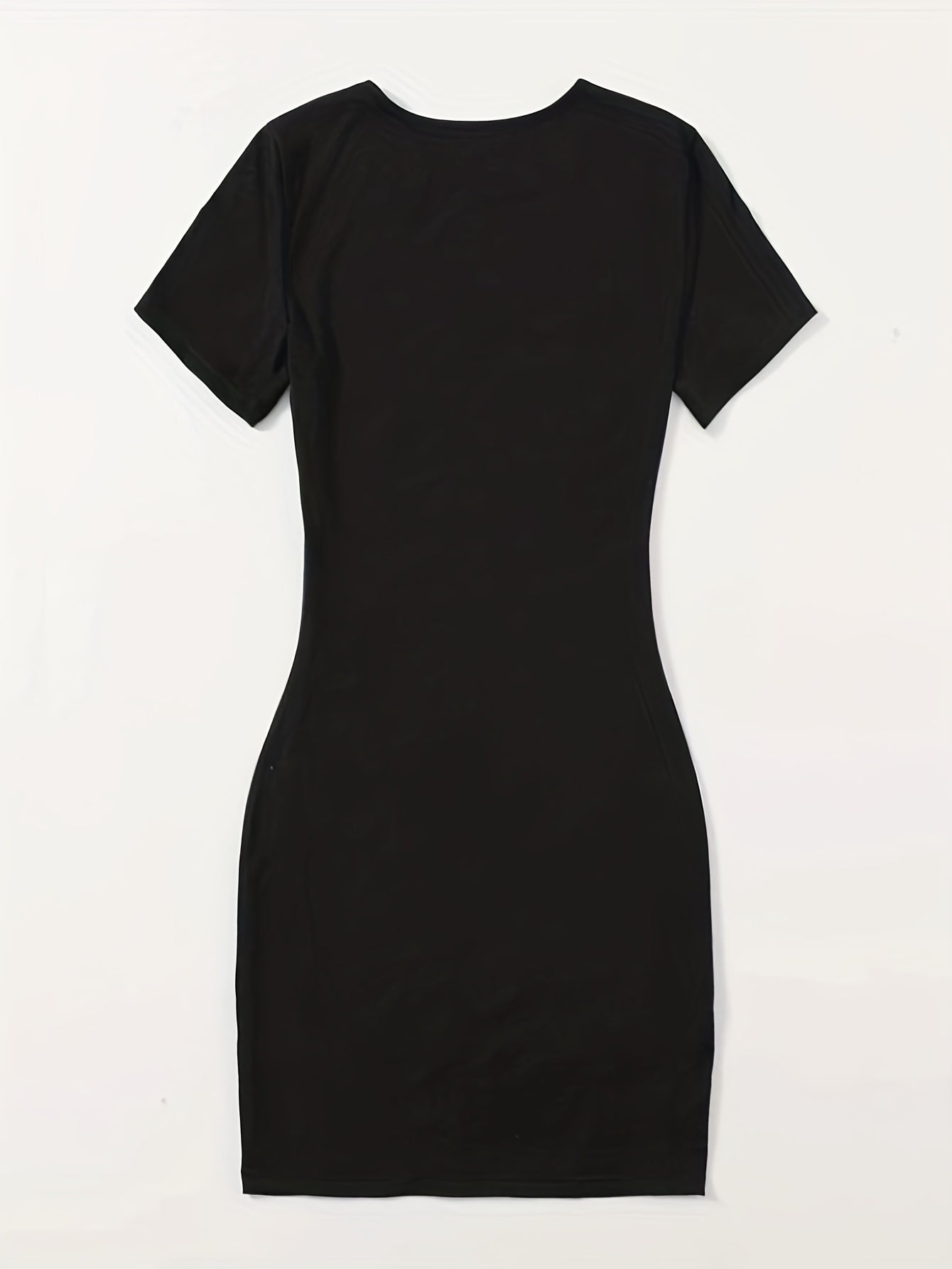 Real Print Tee Dress Short Sleeve Casual Dress Women's Clothing