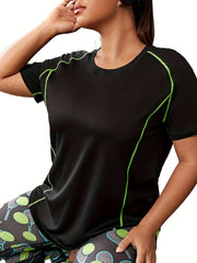 Stitching Short Sleeve Fitness Tee