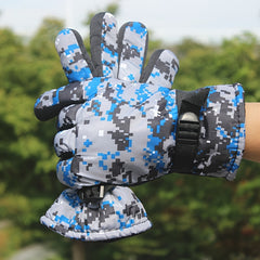 Camouflage Warm Gloves Fleece Thick Winter Gloves For Skiing Outdoors
