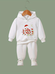 Umbrella Pattern Long Sleeve Hooded Sweatshirt Girls Comfy Hoodies Pullover
