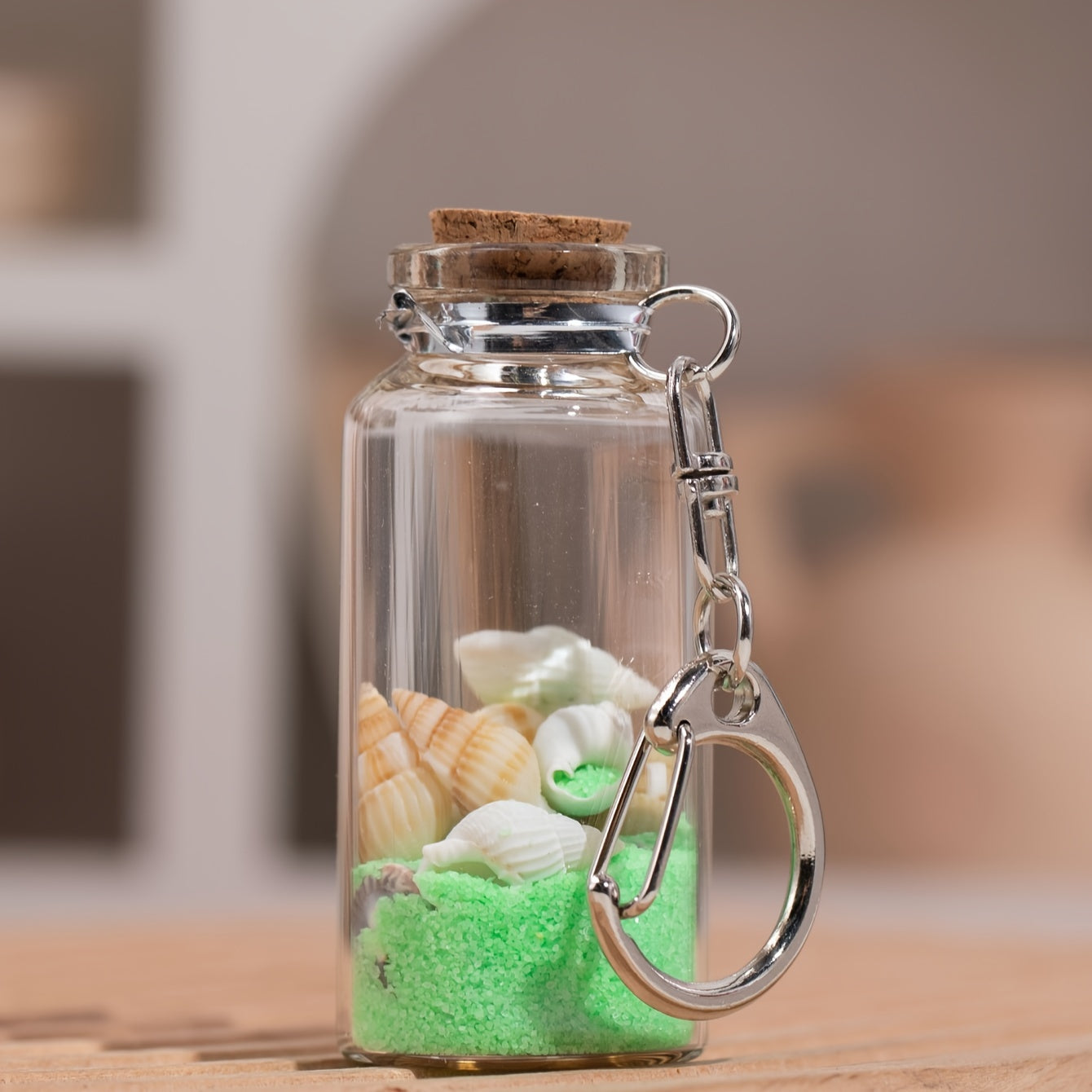 Colorful Sand Glass Wishing Bottle Keychain Keyring Charm Pendant