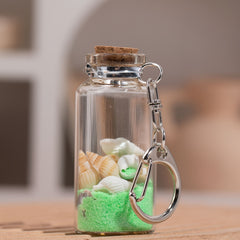 Colorful Sand Glass Wishing Bottle Keychain Keyring Charm Pendant