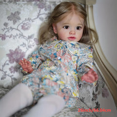 Pippa Reborn Doll, Floral Dress, Realistic Hair