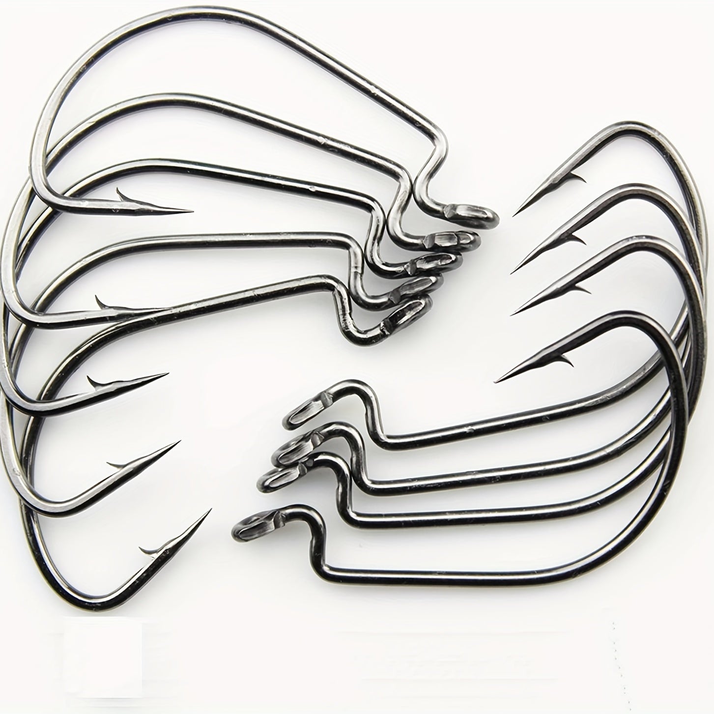 20pcs Bass Fishing Offset Worm Hooks High Carbon Steel Circle Fishing Hooks Jig