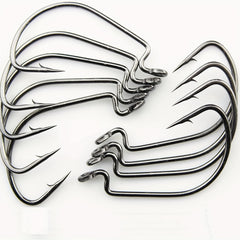 20pcs Bass Fishing Offset Worm Hooks High Carbon Steel Circle Fishing Hooks Jig