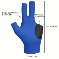 3 Fingers Pool Gloves Non Slip Billiards Match Left Right Hand Pool Cue Gloves