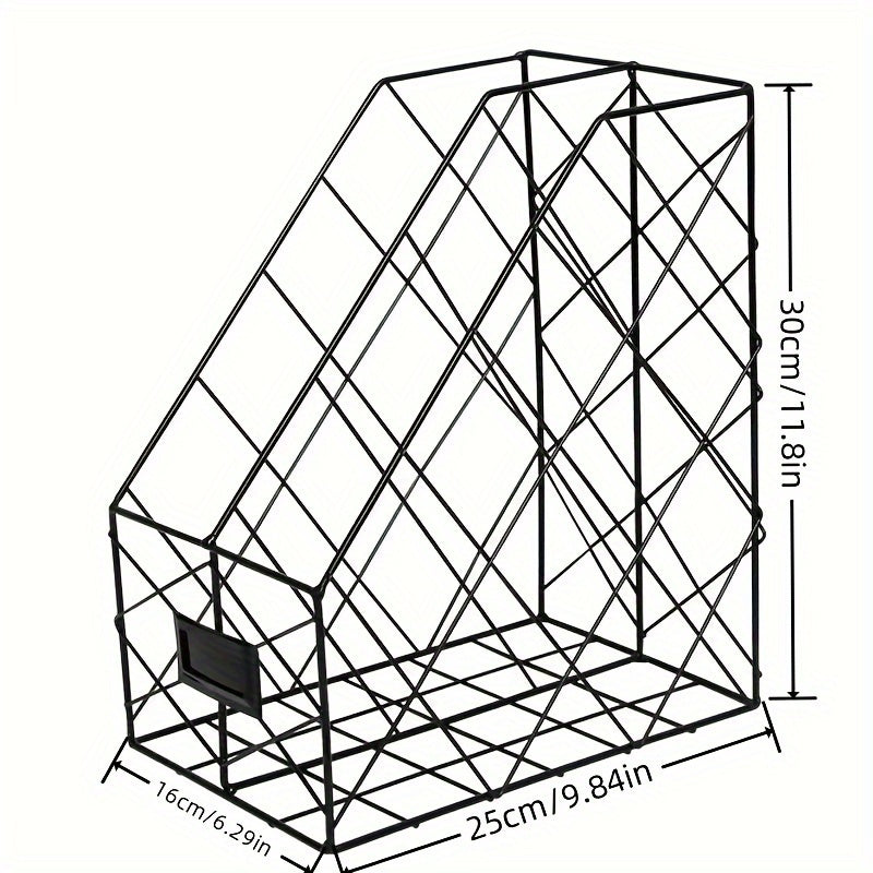 Iron Storage Rack Desktop Bookshelf Organizer for Office Desk