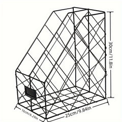 Iron Storage Rack Desktop Bookshelf Organizer for Office Desk
