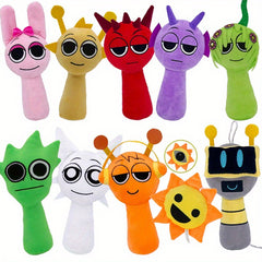 2pcs Sprunki Plush Toys Large Eyes Soft Polyester Mixed Colors