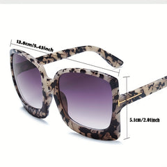 Oversized Square Frame Sunglasses Gradient Lens Vintage Eyewear