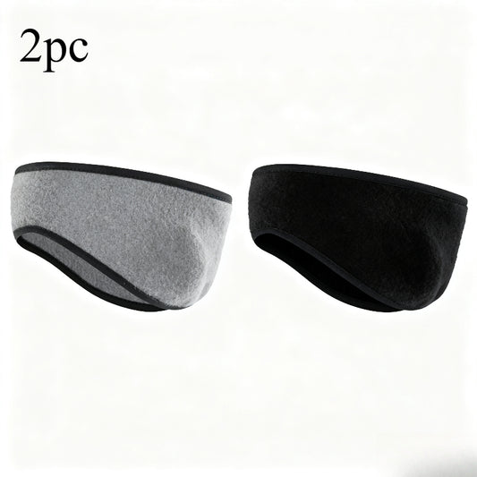 2pcs Heavy Duty Polar Fleece Earmuffs for Men & Women Winter Ear Warmers