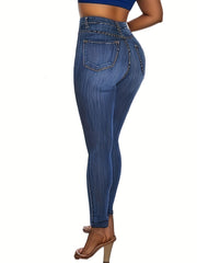 High Rise Skinny Jeans with Button Fly