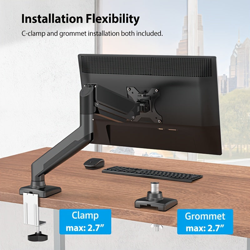 Gas Spring Monitor Arm Single Monitor Mount 13-28 cm Adjustable Stand