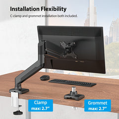 Gas Spring Monitor Arm Single Monitor Mount 13-28 cm Adjustable Stand