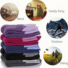 5 Pairs Animal Cat Pattern Winter Cozy Crew Socks