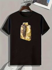 Men's Floral Pattern Print Sports T-shirt