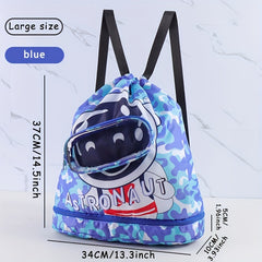 Kids Outdoor Backpack Swim Bag with Wet & Dry Compartments for Swimming Gym