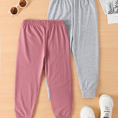 Toddler Girl's 3pcs Basic Joggers Sweatpants