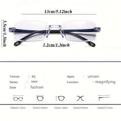1pc Men's Multifocal Glasses Unisex High Auto Adjusting Rimless Glasses