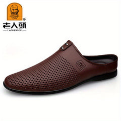 Men's Pointed Toe Dress Shoes Open Back Sandals Mules