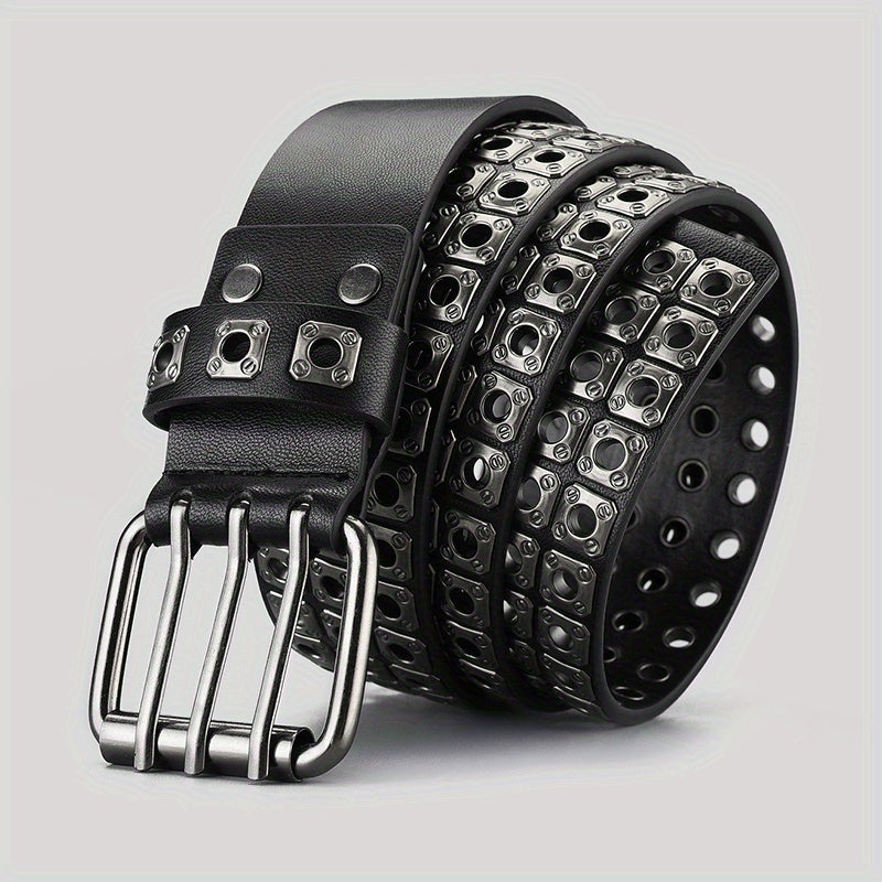 Full Metal Rivet Wide Waist Belt Punk Hip Hop Jeans Belt