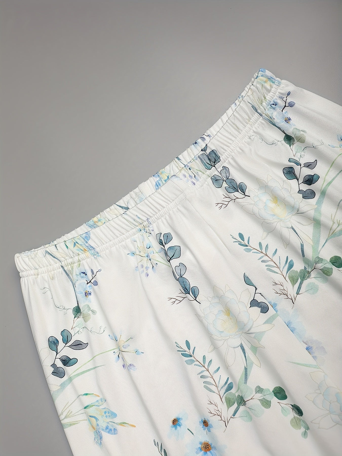 Floral Lounge Set Long Sleeve Top & Pants Women's Loungewear