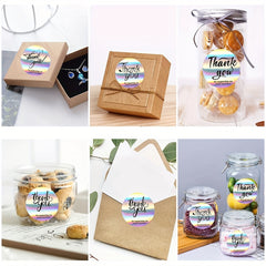 500 Pcs Rainbow Laser Thank You Stickers 2.54 cm Seal Label Packaging Supplies