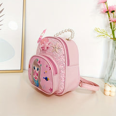 Casual Sequin Backpack Faux Pearl Beaded Starfish Decor
