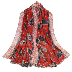 Classic Paisley Print Scarf Vintage Shawl Women's Outdoor Windproof Head Wrap