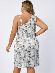Casual Nightdress Women's Plus Allover Cartoon Print Tank Sleep Dress