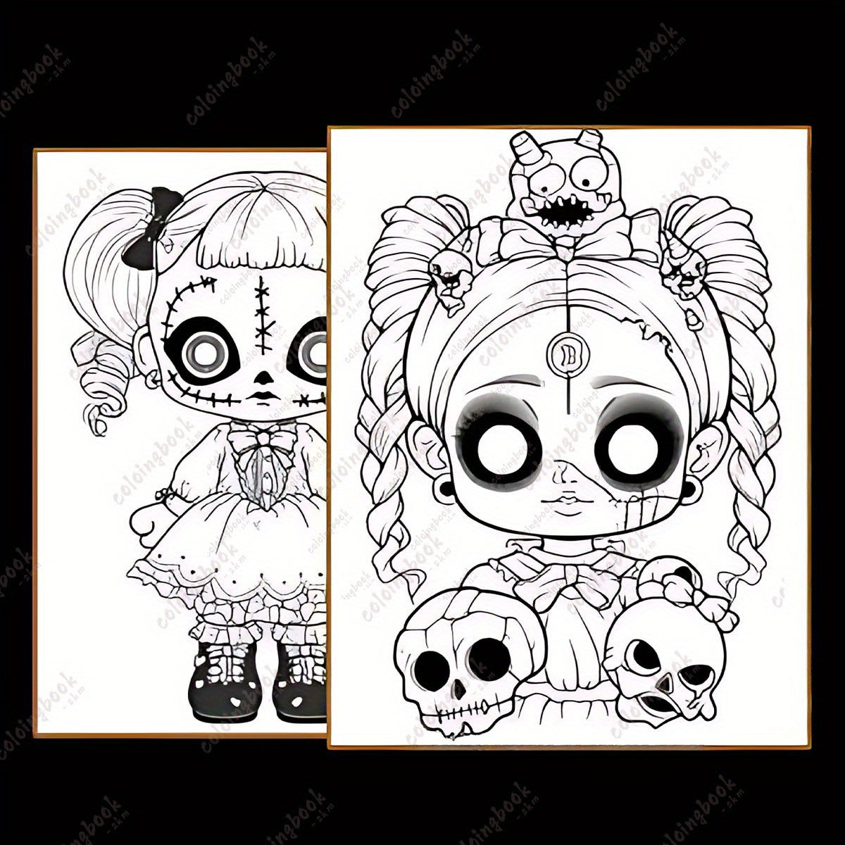 Deluxe Creepy Dolls Coloring Book for Adults - Gothic Cover - Halloween
