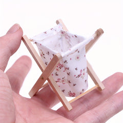 Wooden & Fabric Folding Laundry Basket - Model A