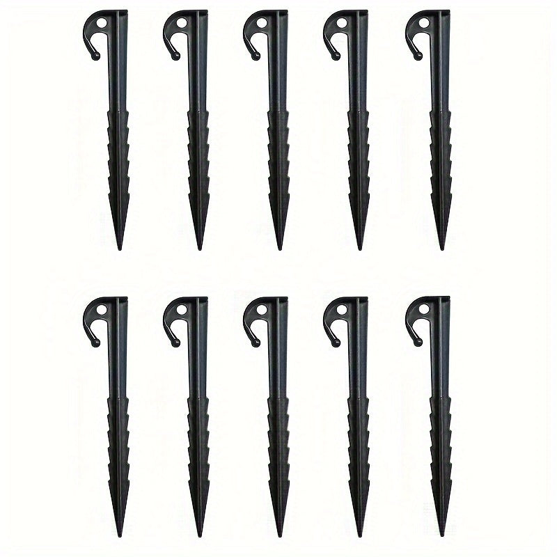 10pcs Plastic Tent Pegs Nails Outdoor Camping Stakes Windproof Beach Mat