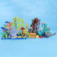 Vivid Underwater Building Blocks Set - Coral Reefs & Treasure