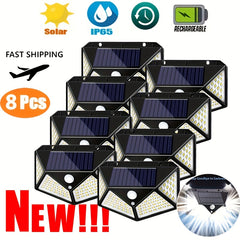 Solar Outdoor LED Wall Light 100 Lamp Beads Human Body Sensing IP65 Waterproof