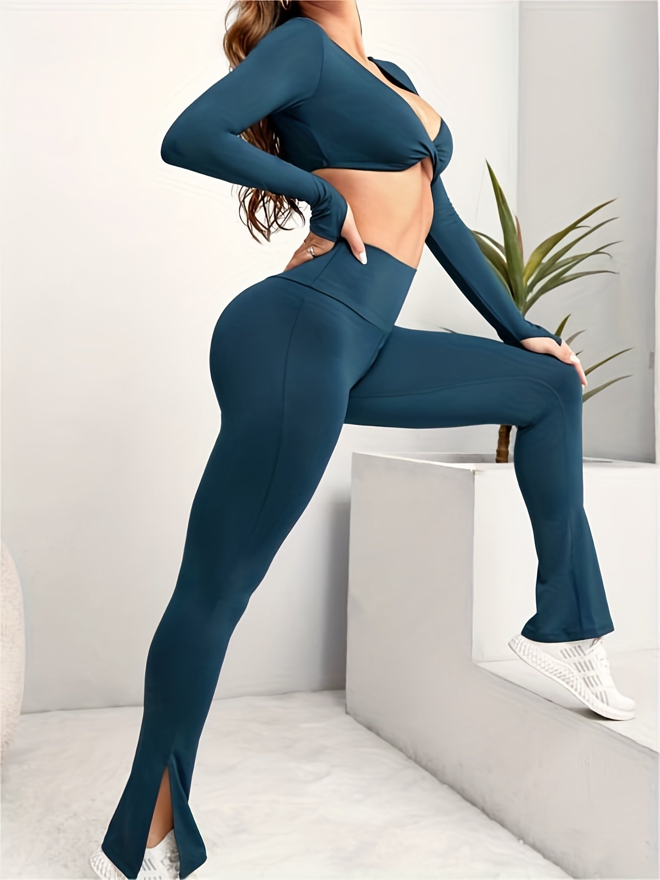 Yoga Crop Top & Leggings Set Women's Activewear