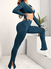 Yoga Crop Top & Leggings Set Women's Activewear