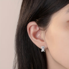 Cartoon Dinosaur 925 Silver Stud Earrings