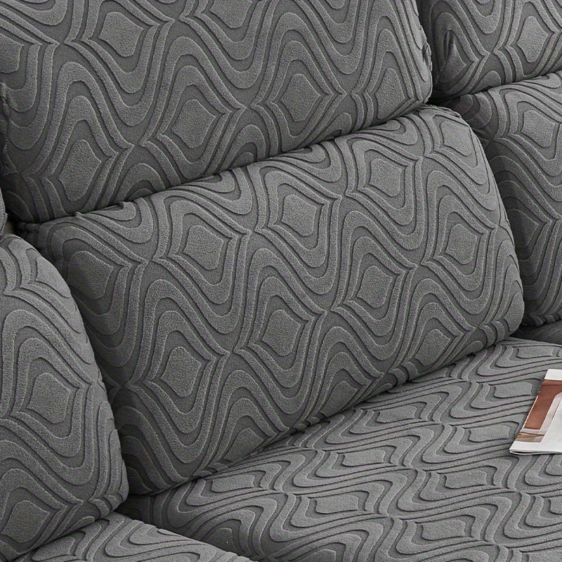 Solid Jacquard Stretch Sofa Slipcover Elastic Band Furniture Protector Sofa Cove