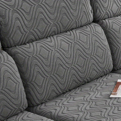 Solid Jacquard Stretch Sofa Slipcover Elastic Band Furniture Protector Sofa Cove