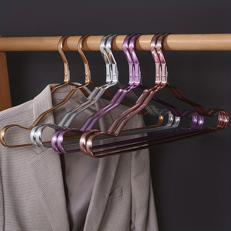 5pcs Non Slip Stainless Steel Clothes Hangers for Wide Shoulder Clothes