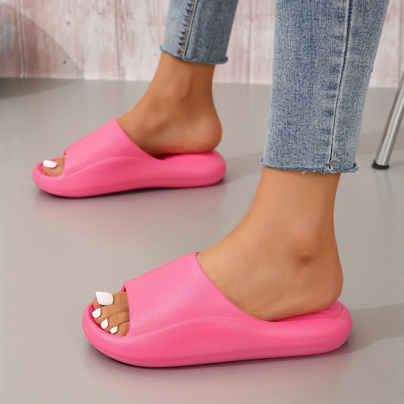 Women's Candy Platform Slides Soft Sole Pillow Slides Lightweight Slip On Shoes