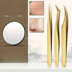 3pcs Sharp Acne Clipper Ultra fine Pimple Tweezers