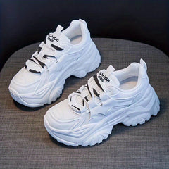 Chunky Platform Sneakers Lace-Up Running Shoes
