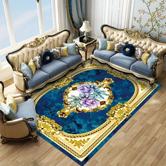 European Crystal Velvet Floor Mat Non Slip Carpet for Living Room