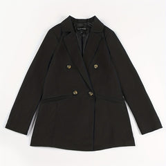 Lapel Neck Belted Double Breasted Blazer