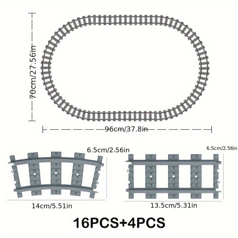 20pcs Train Track Building Block Set - DIY Christmas Gift